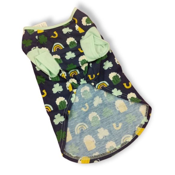 Youly Dog XXS The Fortunate Beer and Clovers T-Shirt New - Picture 2 of 4